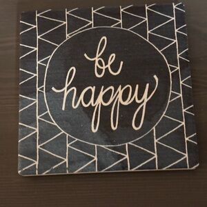 Thirstystone Cork-Backed Coaster “Be Happy”.